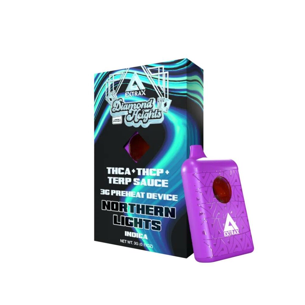delta extrax diamond heights terp sauce disposables 3g northern lights
