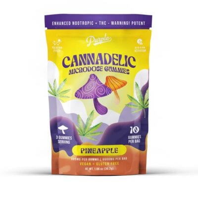 purple cannadelic microdose gummies 5000mg 10pc pineapple