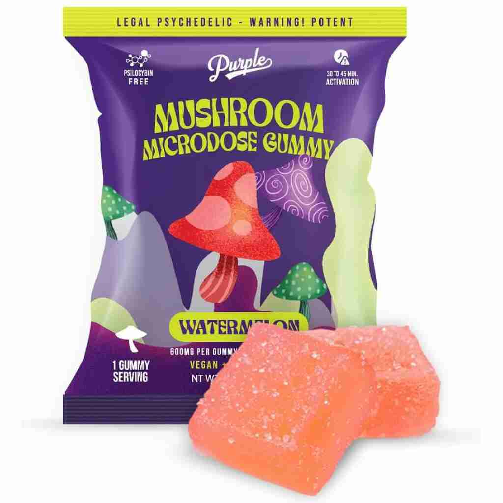 purple magic mushroom microdose gummies 2pc watermelon