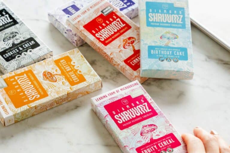 Many shruumz products kept together for review.