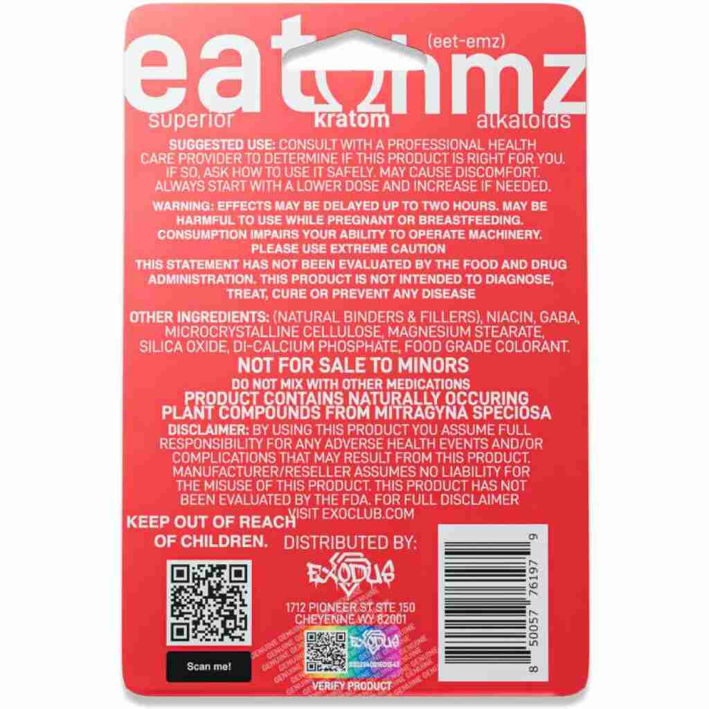 exodus eat ohmz 7 hydroxymitragynine tablets 4pc back