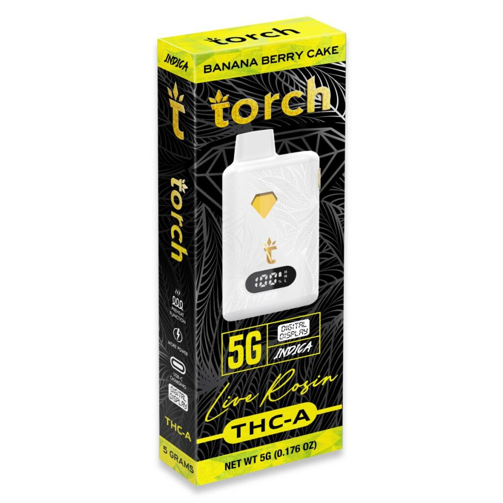 Torch THCa Live Rosin Disposable Vape 5g Banana Berry Cake