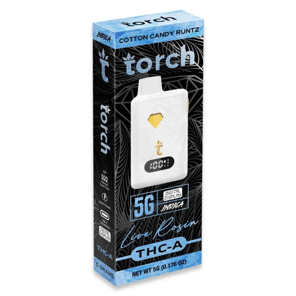 Torch THCa Live Rosin Disposable Vape 5g Cotton Candy Runtz