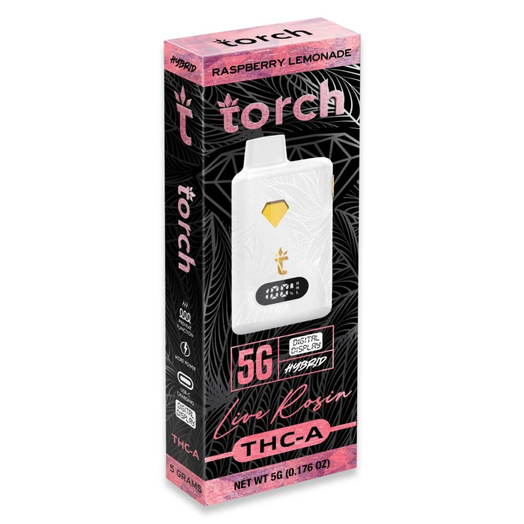 torch thca live rosin screen disposable 5g raspberry lemonade