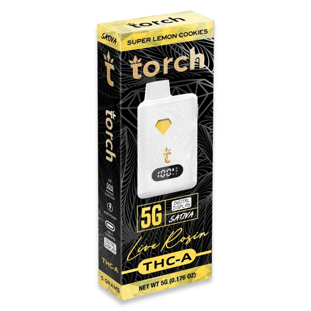 torch thca live rosin screen disposable 5g super lemon cookies
