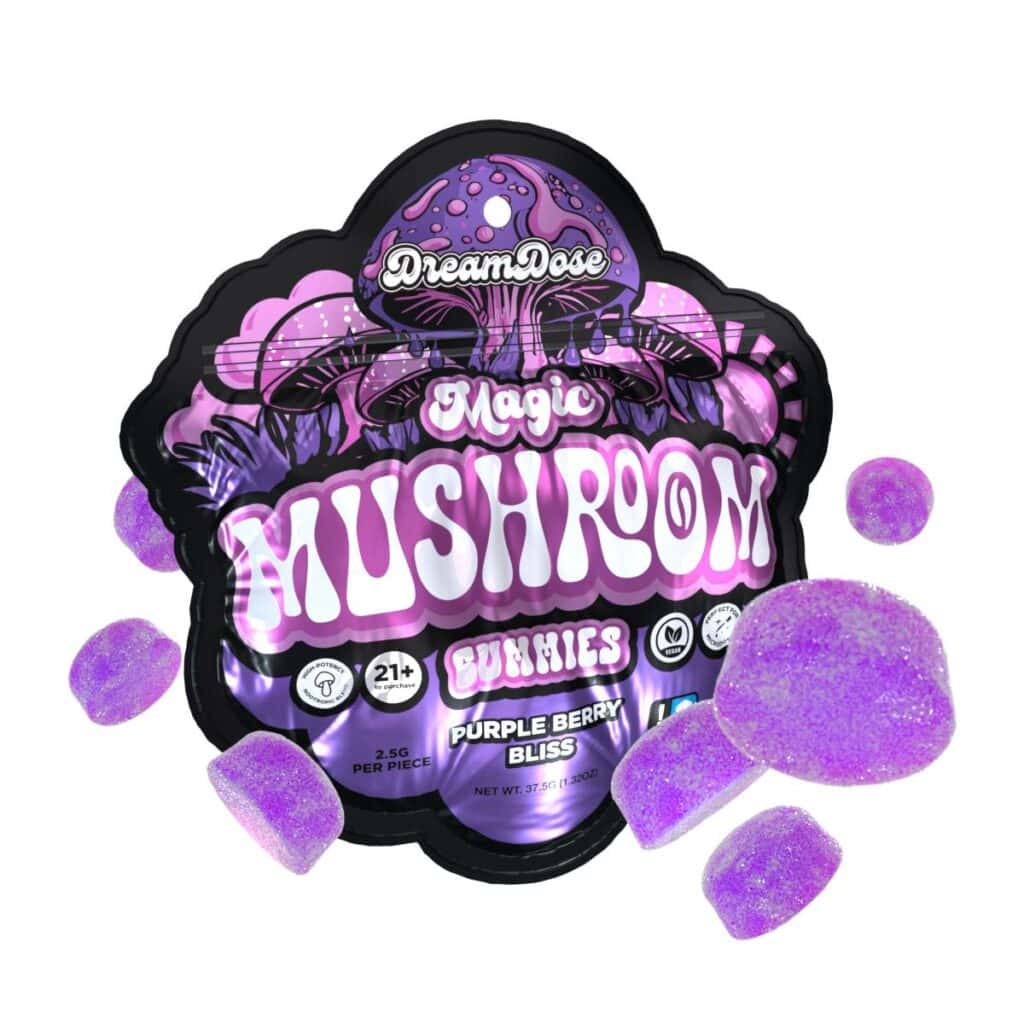 Dream Dose Nootropic Magic Mushroom Gummies 15pc Purple Berry Bliss
