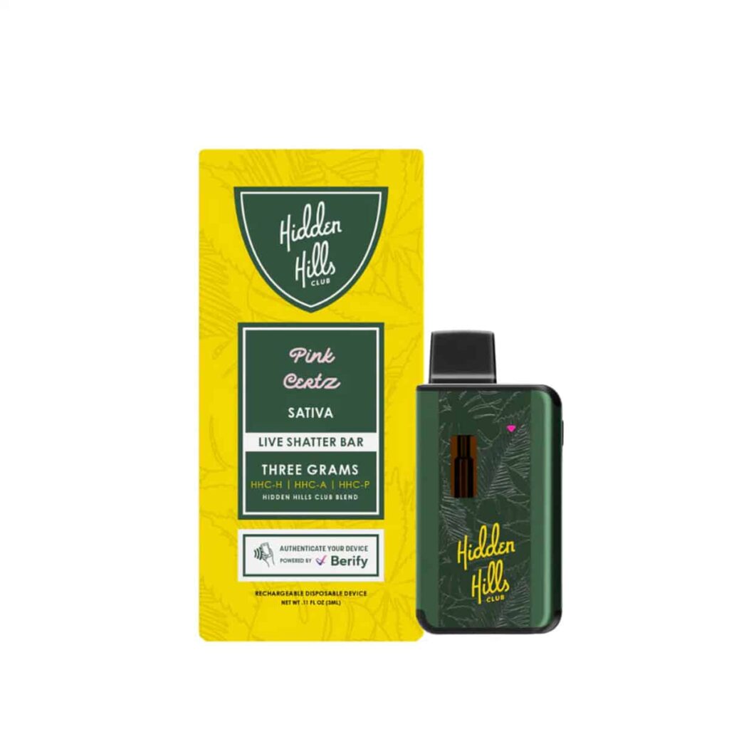 hidden hills hhc blend disposables 3g pink certz