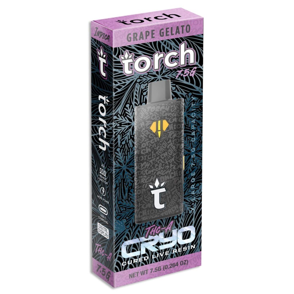 torch thca cryo cured live resin disposable 7g grape gelato