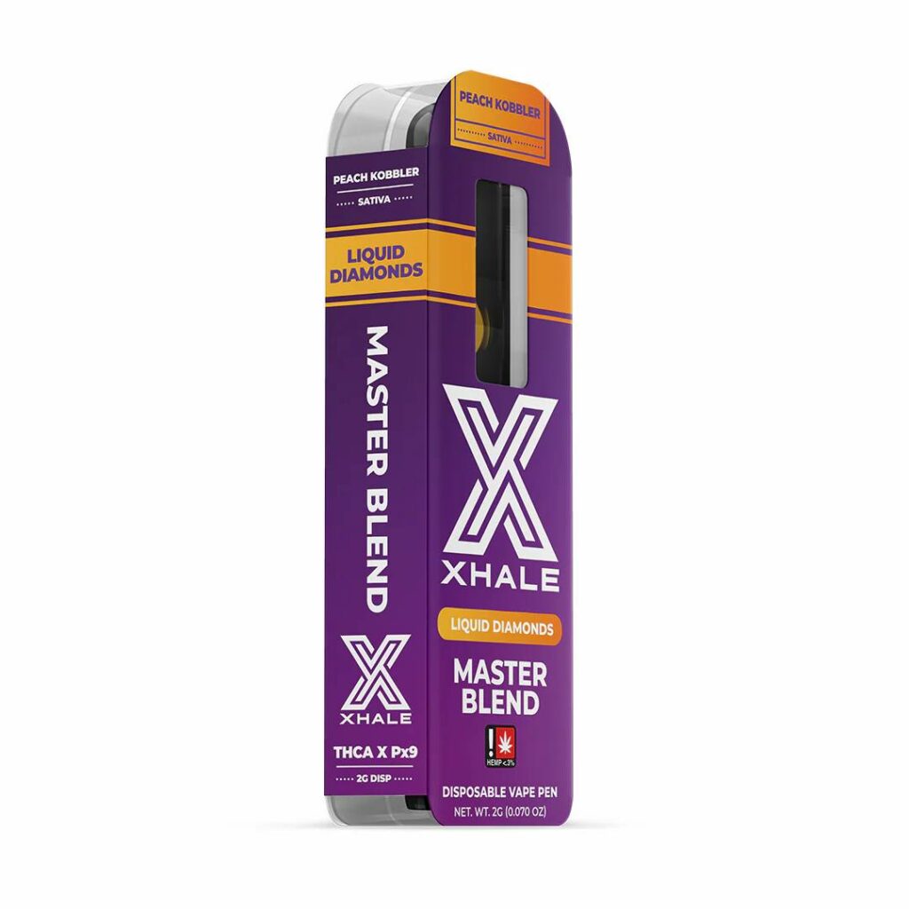 xhale master blend thca liquid diamonds disposable 2g peach kobbler