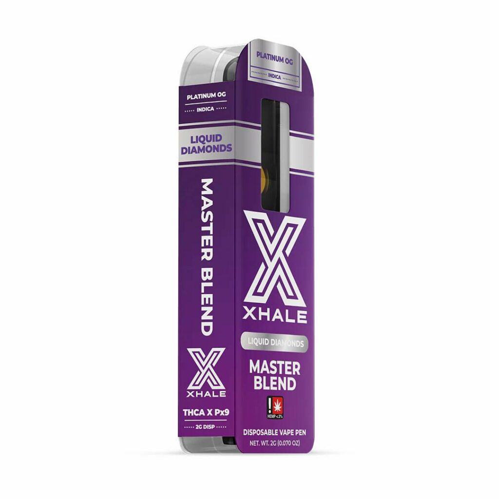 xhale master blend thca liquid diamonds disposable 2g platinum og