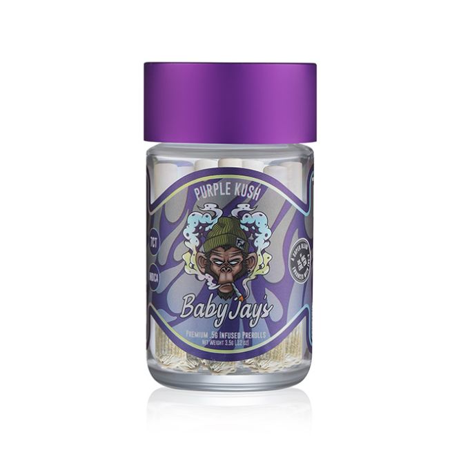 Flying Monkey Delta 8 Knockout Blend Baby Jay’s Prerolls 7pc - Purple Kush