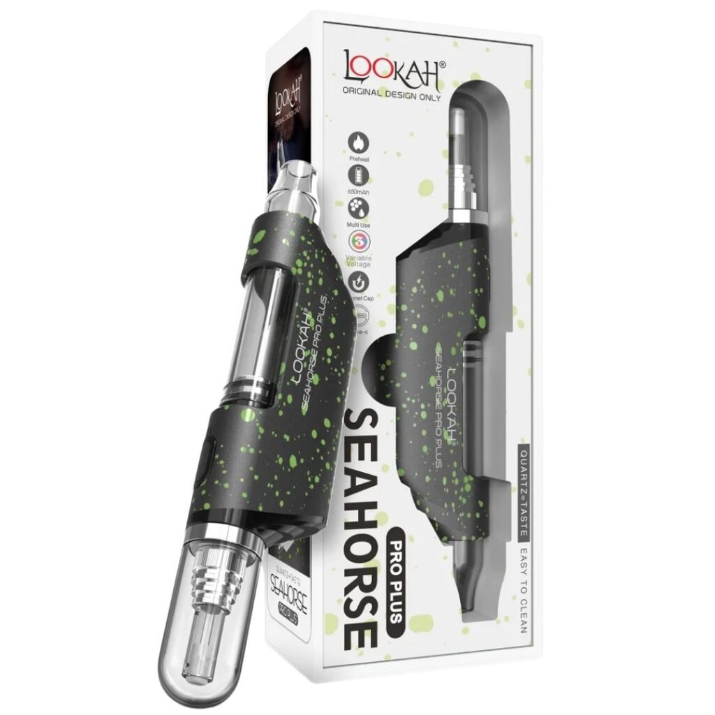 Lookah Seahorse Pro Plus Dab Pen Kit - Black + Green Splatter