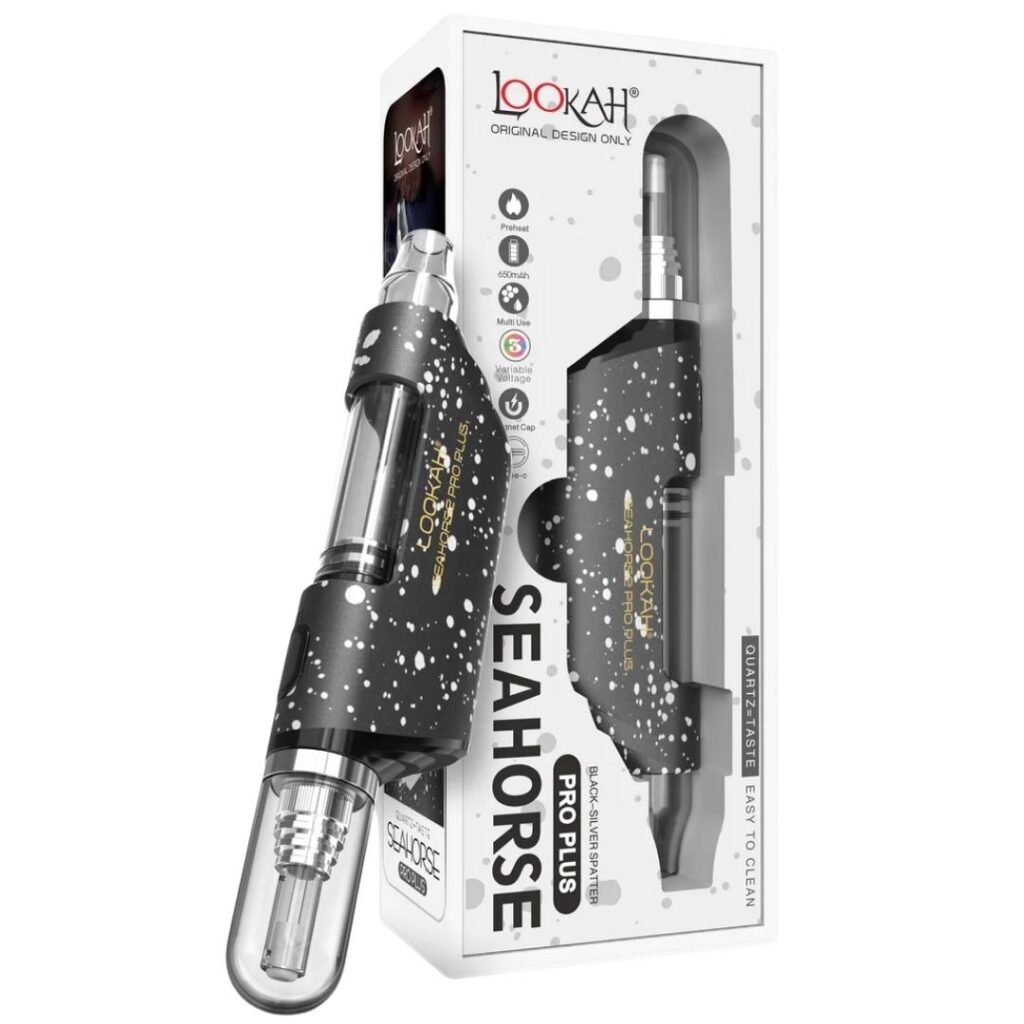 Lookah Seahorse Pro Plus Dab Pen Kit Black + Silver Splatter