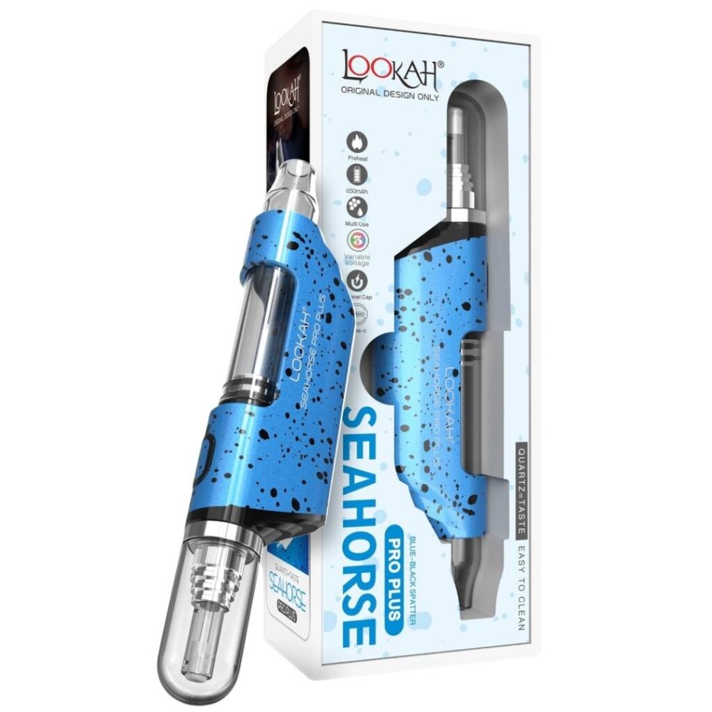 Lookah Seahorse Pro Plus Dab Pen Kit Blue + Black Splatter