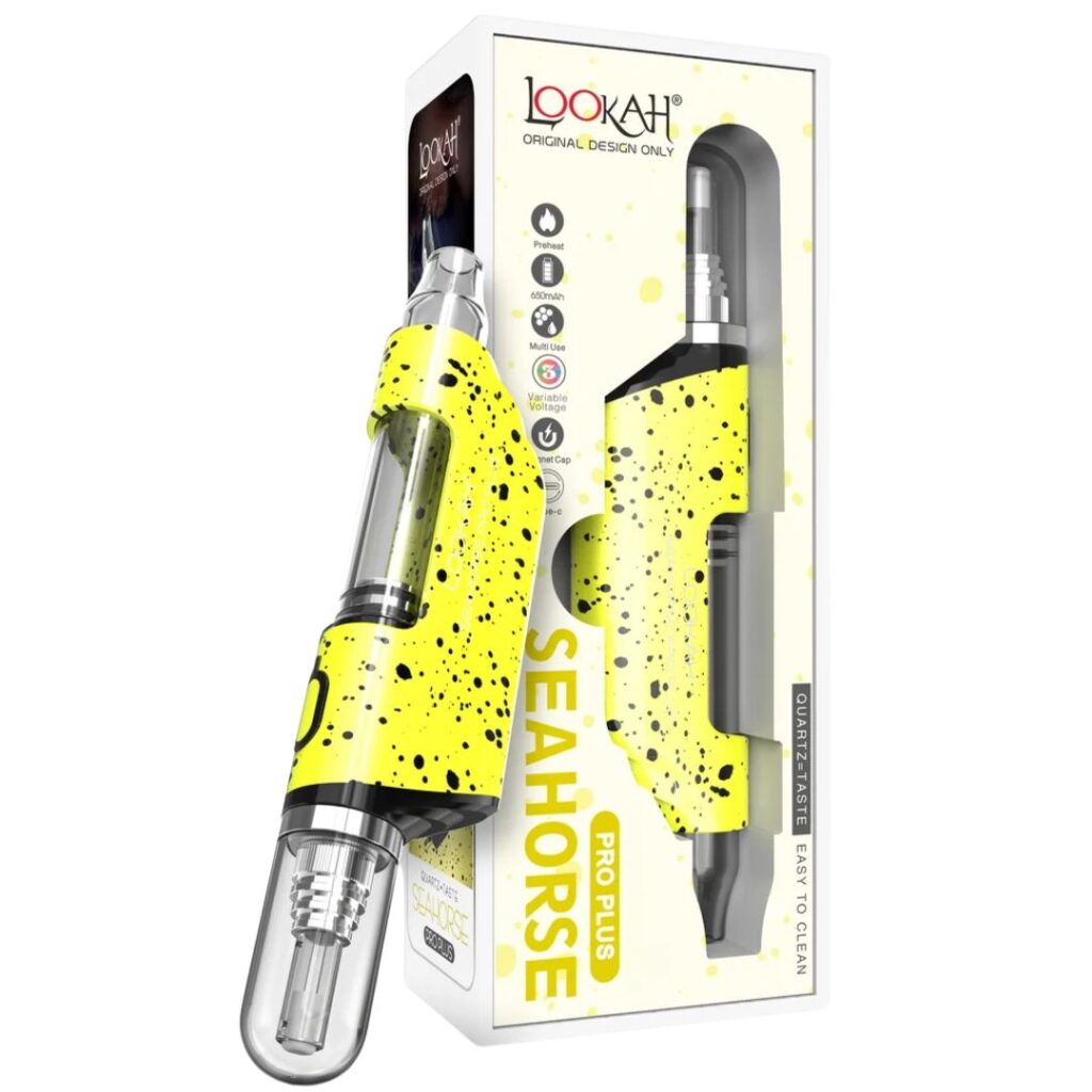 Lookah Seahorse Pro Plus Dab Pen Kit Yellow + Black Splatter
