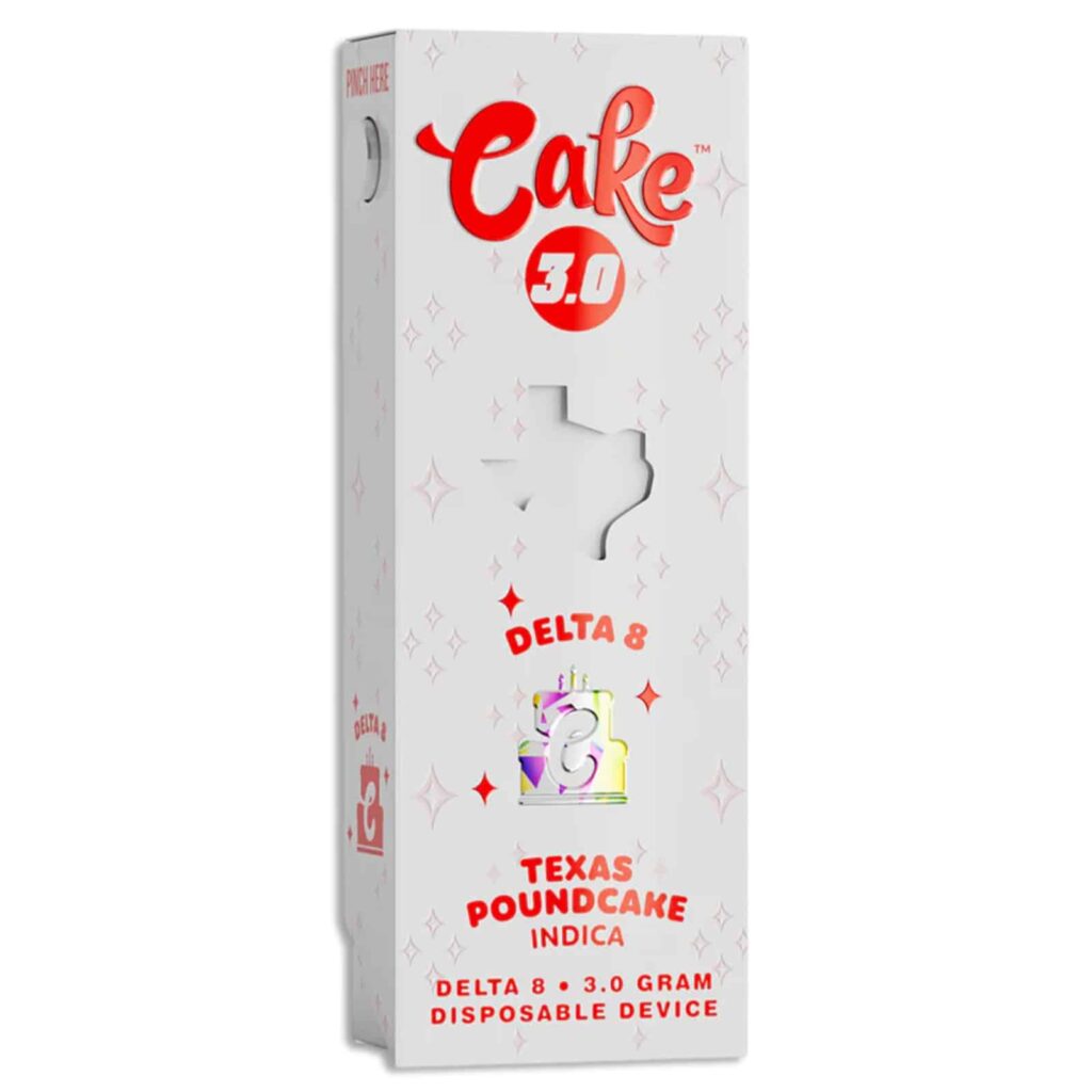 cake delta 8 3.0 disposable 3g texas poundcake