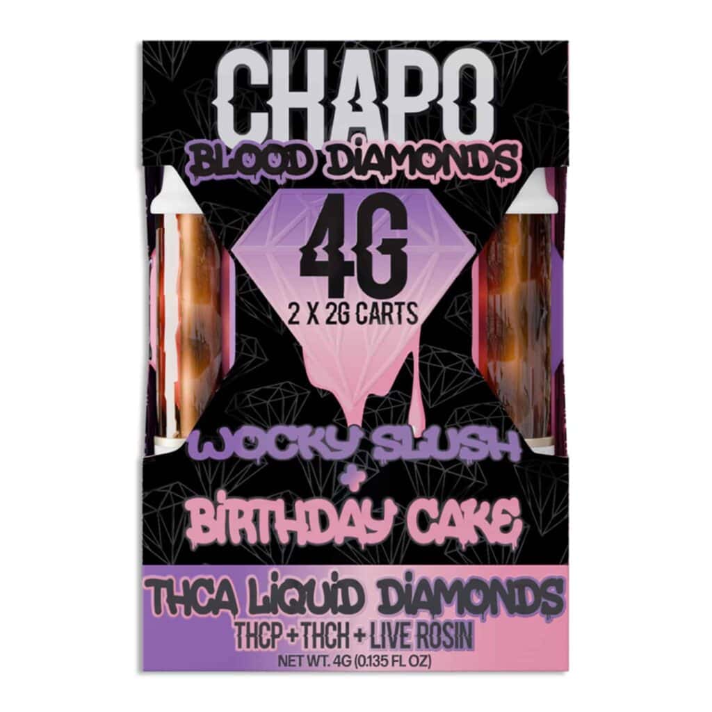 chapo blood diamonds thca cartridges 2x2g birthday cake