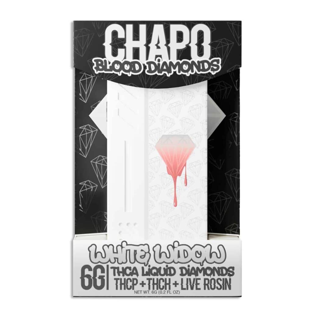 chapo blood diamonds thca disposable 6g white widow