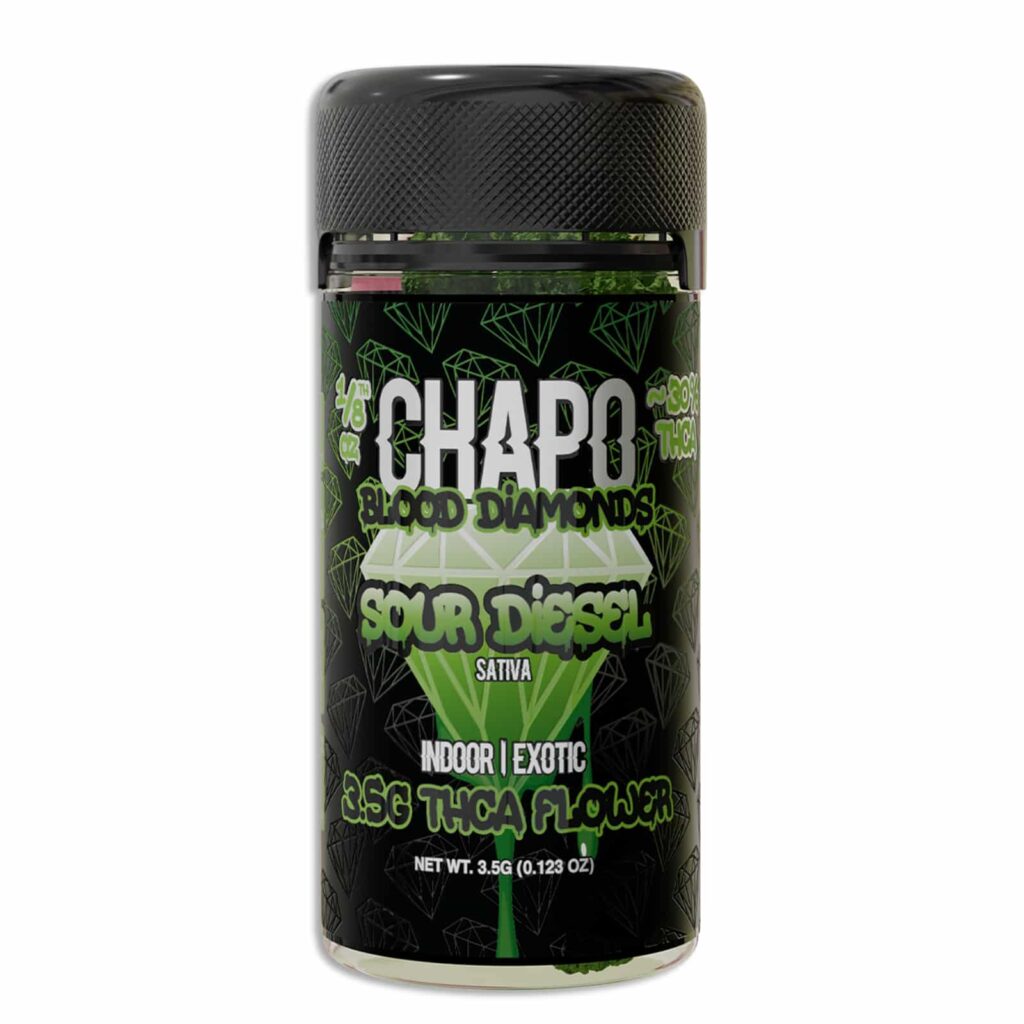 chapo blood diamonds thca indoor flower 3.5g sour diesel