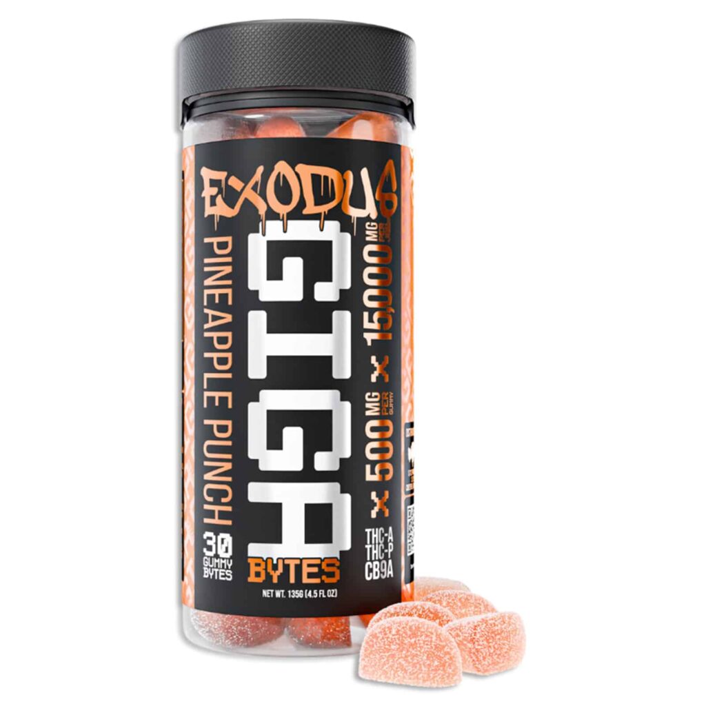 exodus giga bytes 15000mg gummies 30pc pineapple punch