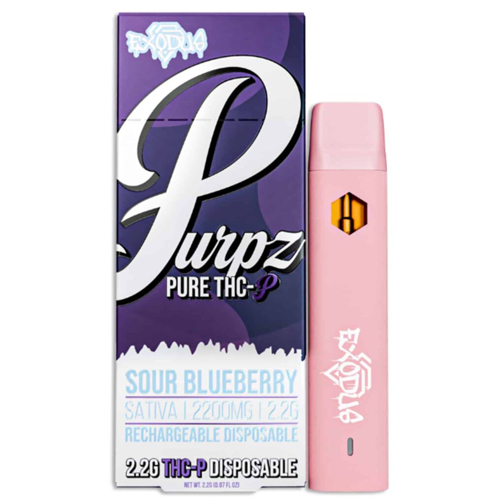 Exodus Purpz Pure THCP Disposables 2.2g Sour Blueberry