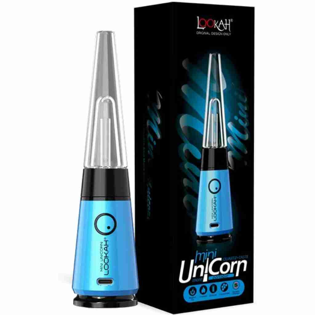 lookah unicorn mini electric dab rig blue