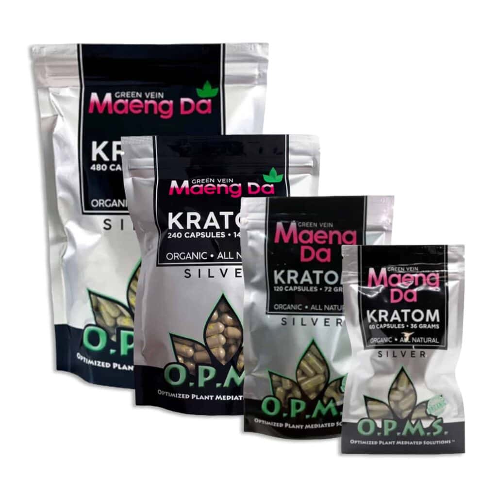 opms silver maeng da kratom capsules