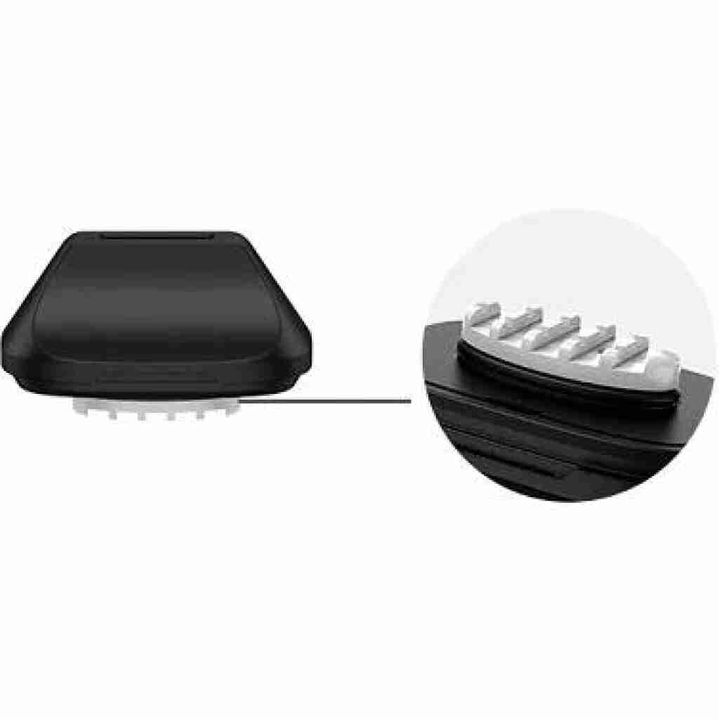 The image shows a black tabletop grill from the side, highlighting its heating elements in a zoom-in circle. It boasts a sleek design on a white background, reminiscent of the modern aesthetic found in the Yocan Vane Mouthpiece 1pc.