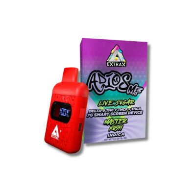 delta extrax adios mf live sugar blend disposables 7g master kush
