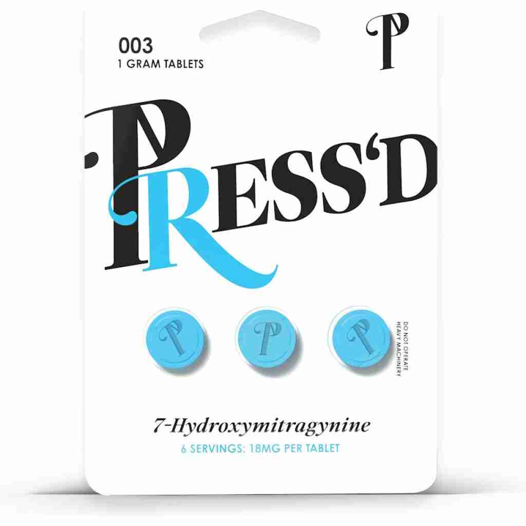 Press’d 7OH Kratom Tablets 18mg 3pc Blue-18mg