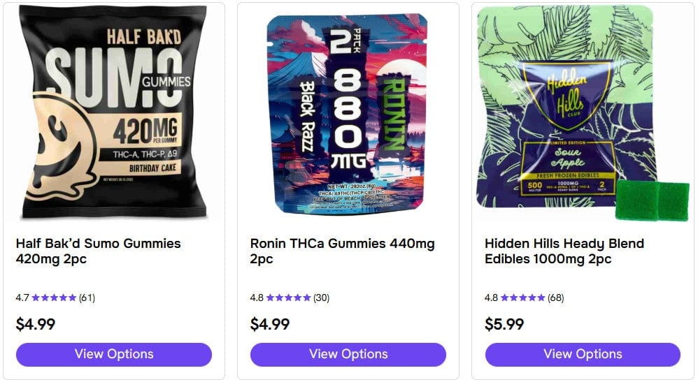 A collection of thca edibles for sale online