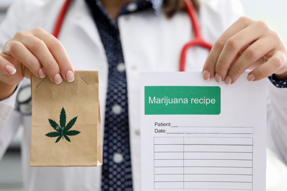 A doctor is prescribing marijuana for medical use