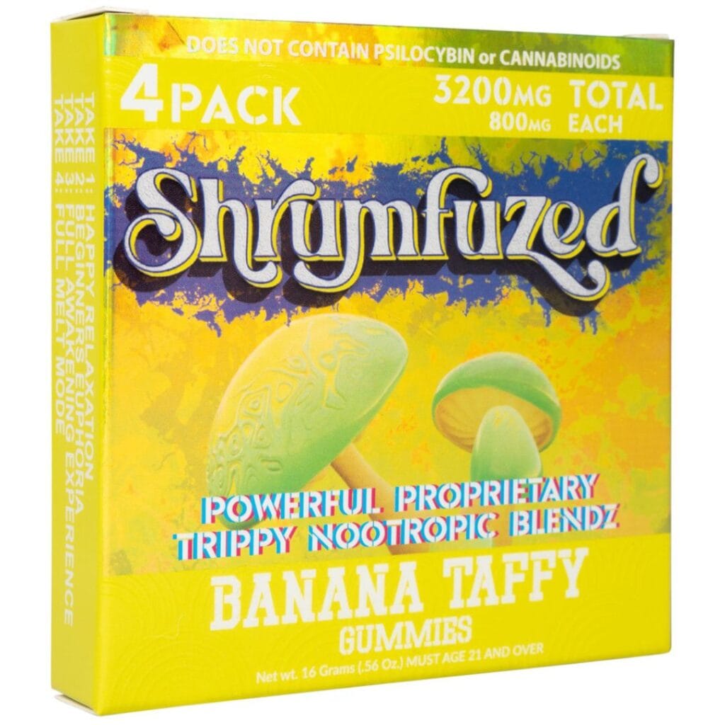 Banana Taffy Shrumfuzed Nootropic Mushroom Gummies 4 piece