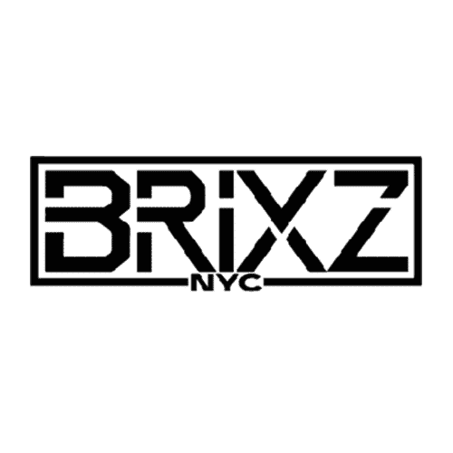 Brixz logo on a black background.