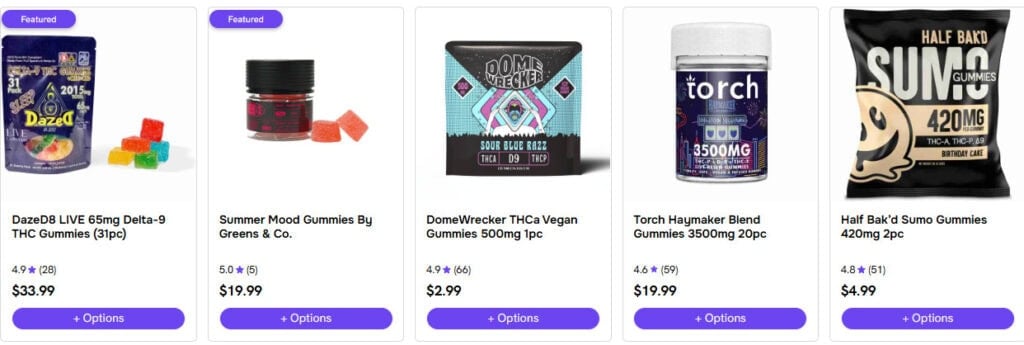 Different types of edibles for sale online