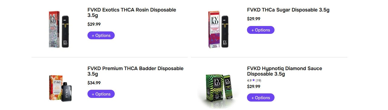 FVKD vape products on sale