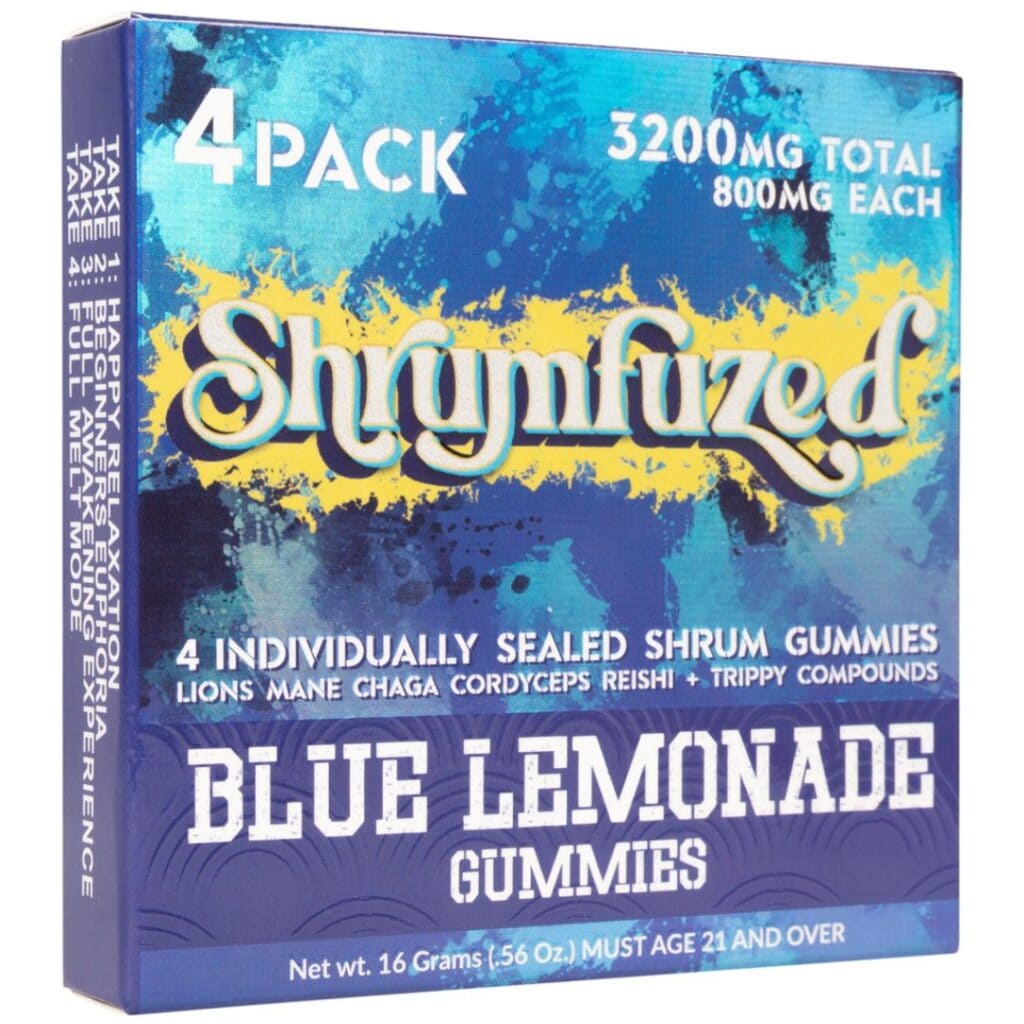 Shrumfuzed Nootropic Mushroom Gummies - Blue Lemonade 4 Pack