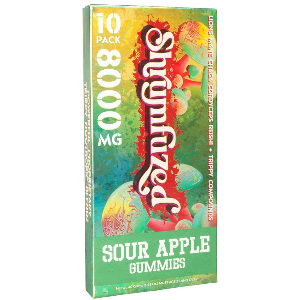 Shrumfuzed Nootropic Mushroom Gummies Sour Apple 10 piece
