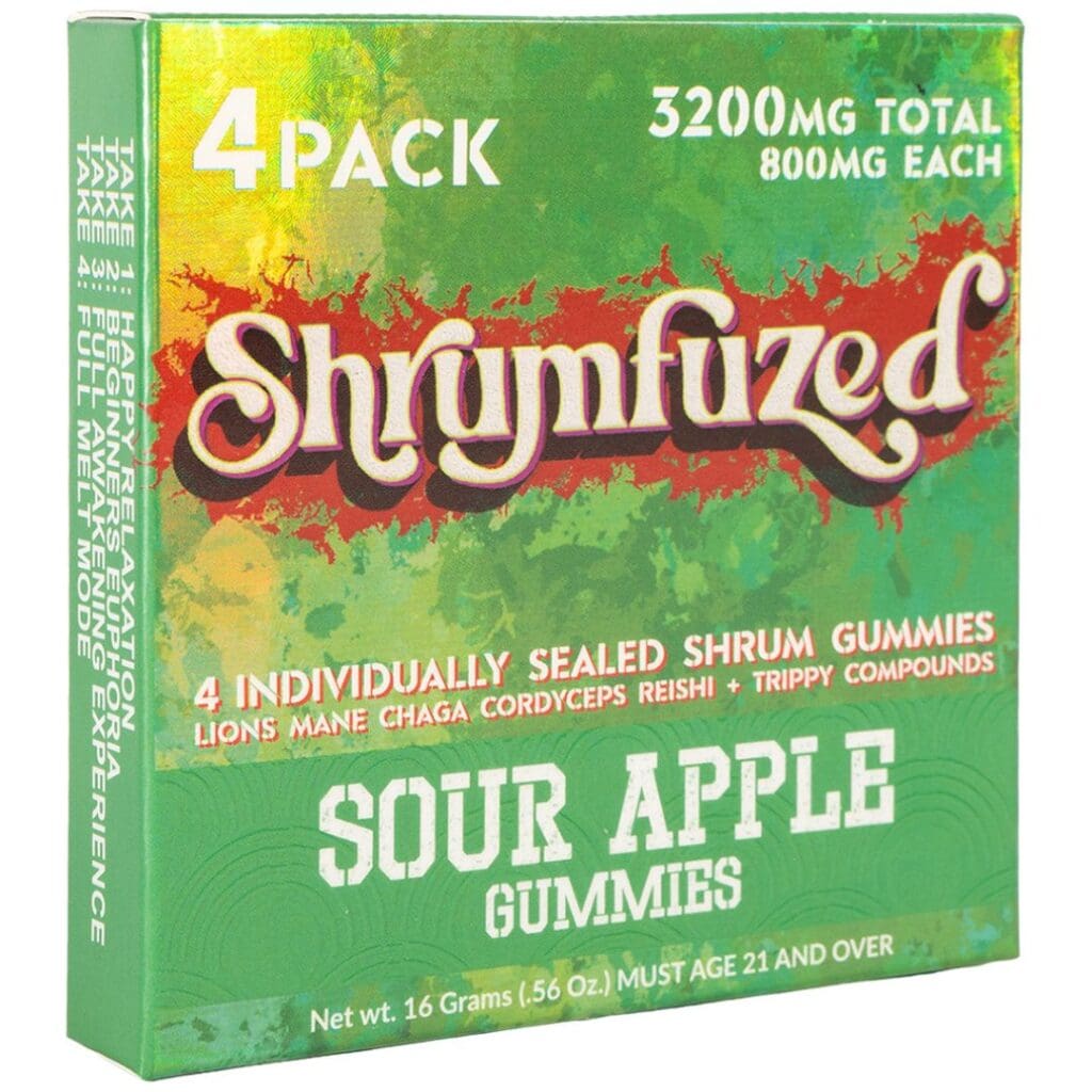 Shrumfuzed Nootropic Mushroom Gummies - Sour Apple 4 Pack