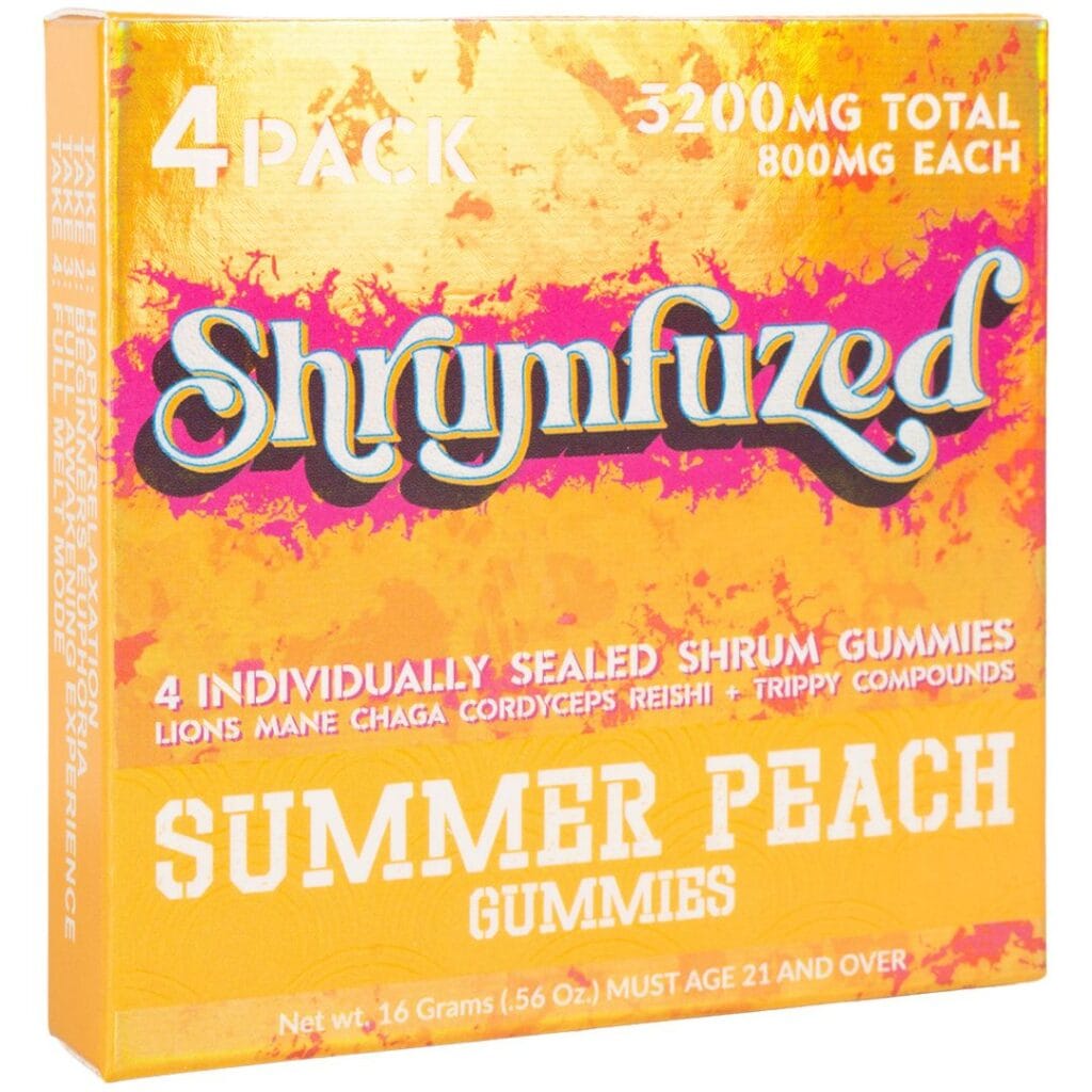 Shrumfuzed Nootropic Mushroom Gummies - Summer Peach 4 Pack