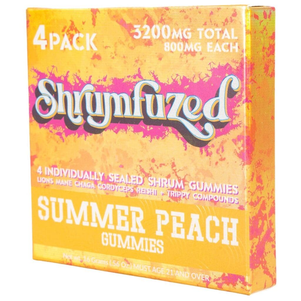 Shrumfuzed Nootropic Mushroom Gummies Summer Peach 4 piece