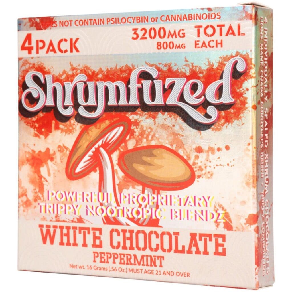 Shrumfuzed Nootropic Mushroom Gummies White Chocolate Peppermint 4 piece