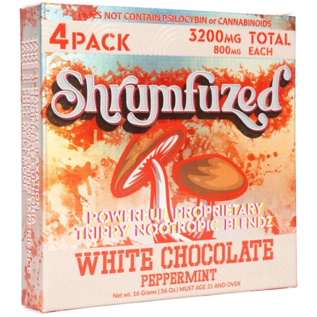 Shrumfuzed Nootropic Mushroom Gummies White Chocolate Peppermint Pack