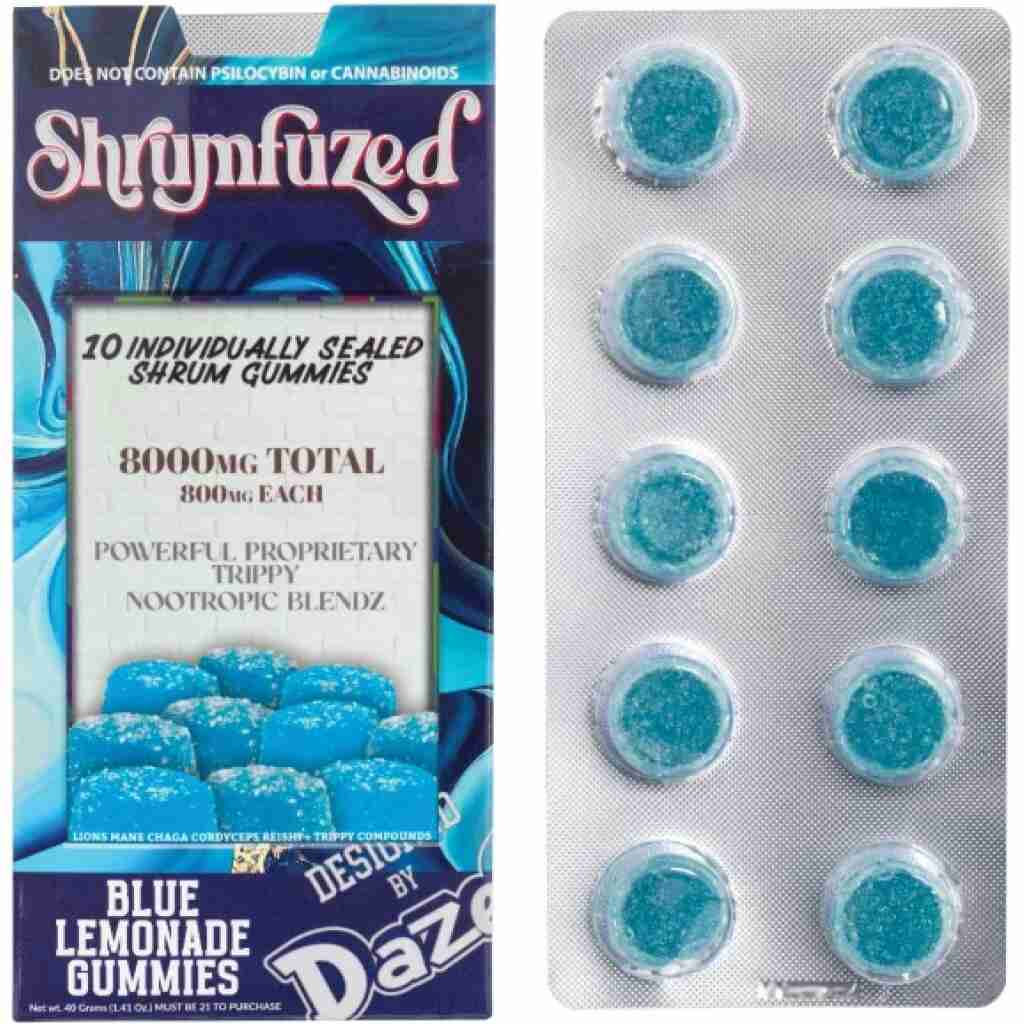 Shrumfuzed Nootropic Mushroom Gummies Blue Lemonade
