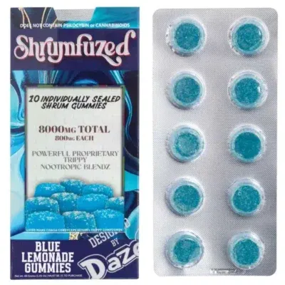 Shrumfuzed Nootropic Mushroom Gummies Blue Lemonade