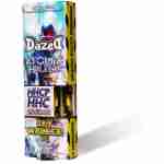 The image showcases a vibrant DazeD vape cartridge package, boasting Atomic Blendz Live Resin. It contains 2.1 grams of HHCP HHC and cannabis-derived terpenes, labeled as Skywalker OG Indica. With a warning for extra potency, this vape cartridge promises an intense experience.