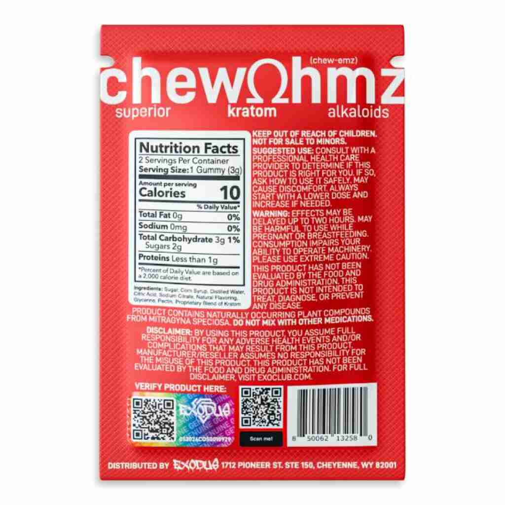exodus chew ohmz 7 oh chewable tablets 2pc back