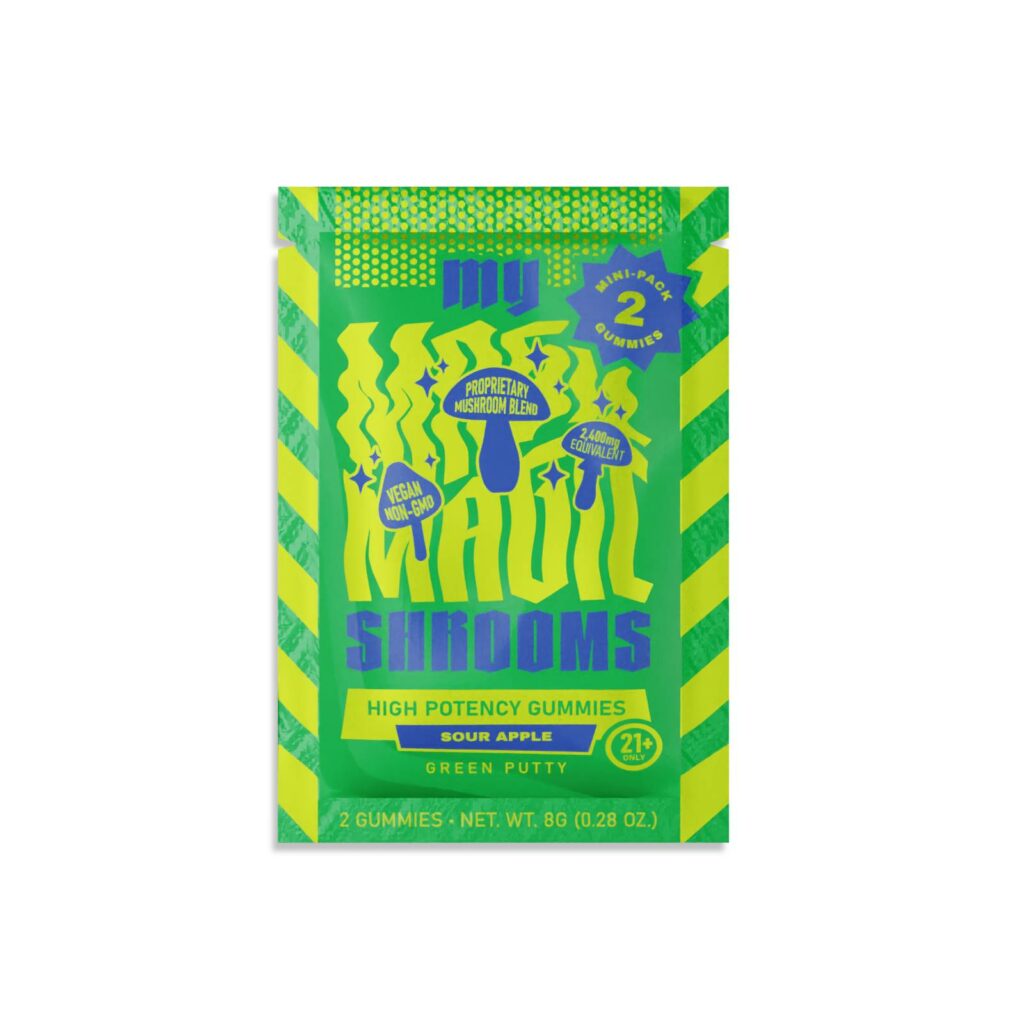 exodus my magic mushy mushroom gummies 2pc green putty sour apple