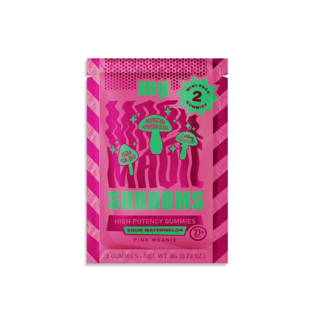 exodus my magic mushy mushroom gummies 2pc pink meanie sour watermelon
