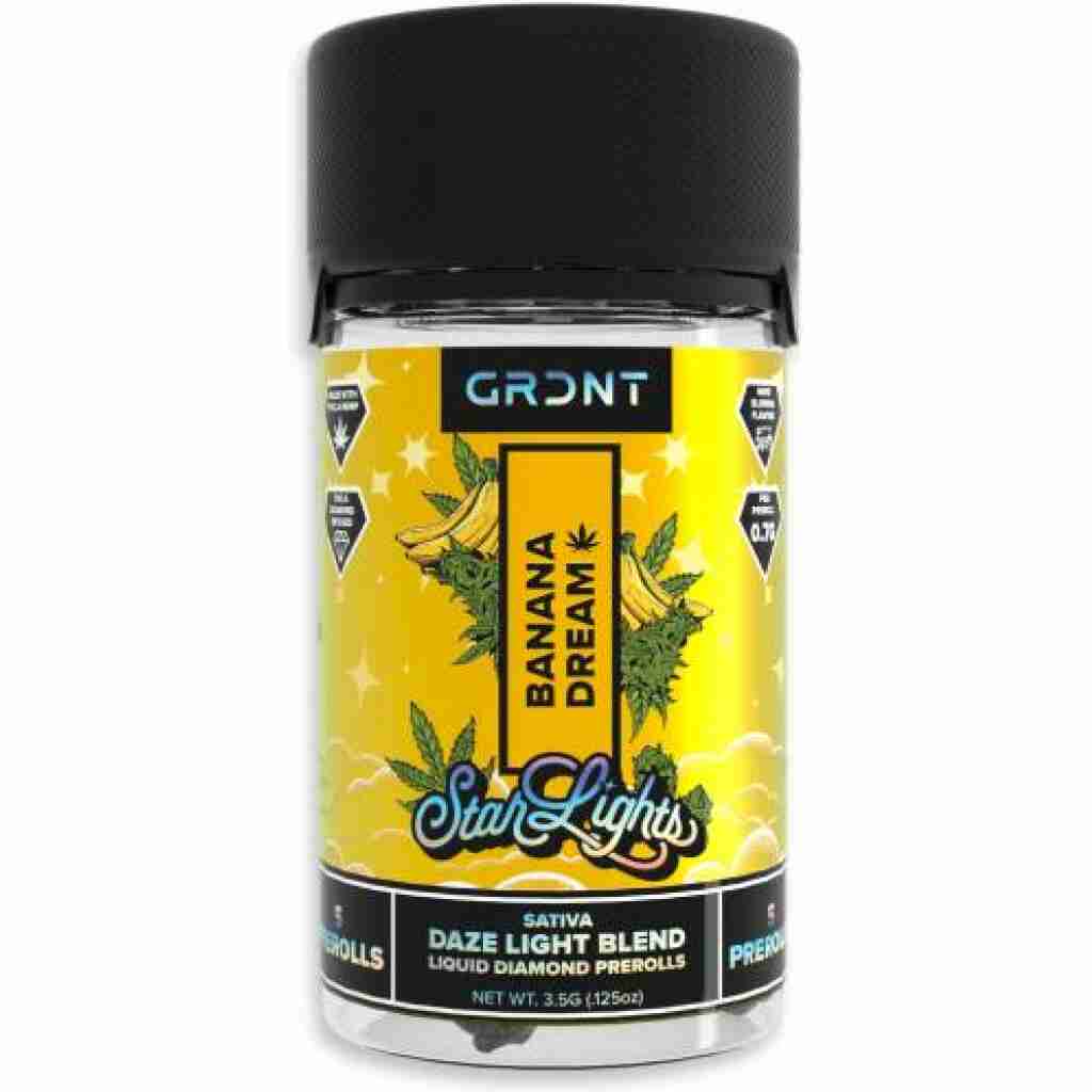 GRDNT Starlights THCa Liquid Diamonds 5pc Pre-Rolls 3.5g Banana Dream